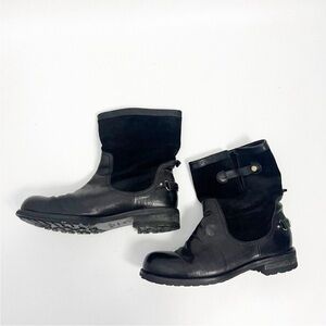 Jimmy Choo Leather and Suede moto boots